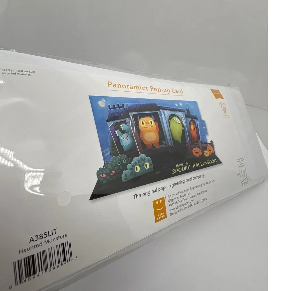 Up With Paper Haunted Monsters Halloween‎ Panoramics Pop-Up Light Up Card